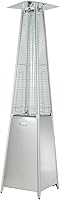 AZ Patio 40,000 BTU Quartz Glass Tube Propane Patio Heater - Stainless Steel Pyramid, 91" Tall, Wheels, CSA Certified