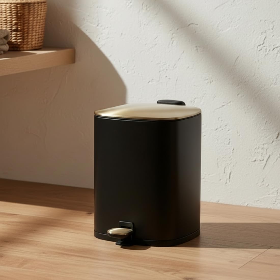 MASON HOME Helix Merlowe Circular Dustbin - Black 6L | Essential - Utility - Trash - Garbage - Waste | Bathroom - Bedroom - Kitchen - Living Room - Office - Residential | Effortless - Elegant - Modern-picture-12