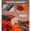 Vangoa Violin 1/2 Size Fiddle Full Set, Half-Size Acoustic Violins Solid Wood Sides Kit with Hard Case, Starter Violin Bundle for Students Beginners 6-10, Premium Novice Accessory Pack