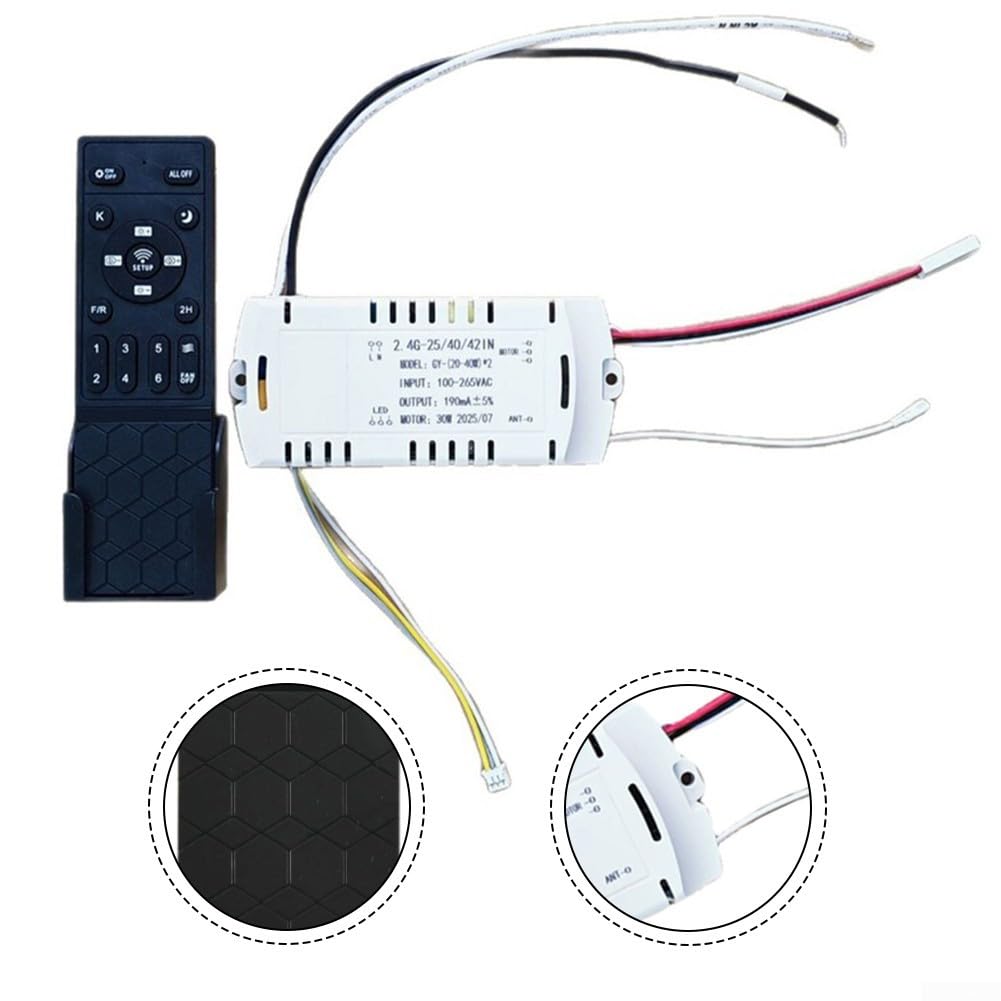 Telecomando per ventilatore invisibile con dimmer continuo DC e controller inverter per ventilatore a soffitto a 6 velocità con funzione timer e facile accoppiamento(B)