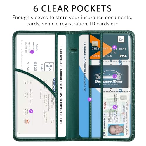 Image of CoBak Car Registration and Insurance Holder | Vehicle Glove Box Organizer, Auto Truck Compartment Document Case with Magnetic Closure for Insurance & Driver License