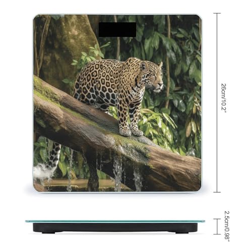 Báscula digital de baño con diseño Jaguar y vidrio templado miniatura 2