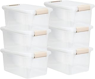 HLKauf Aufbewahrungsboxen mit Deckel 2,5L, 5L und 9L, Boxen transparent mit Klickverschluss, Lebensmittelecht stapelbar Block (6 x 2,5 Liter Box & 1x HLKauf-Block)