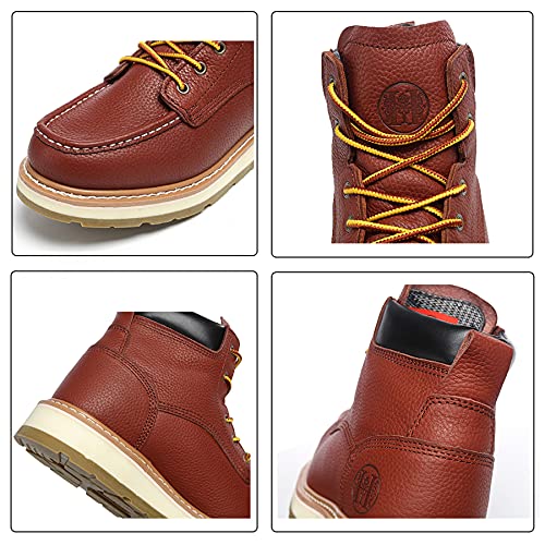 Image of Mens Work Boots Composite Toe Soft Toe Waterproof Slip Resistant Puncture-proof Moc Toe Construction Work Boots