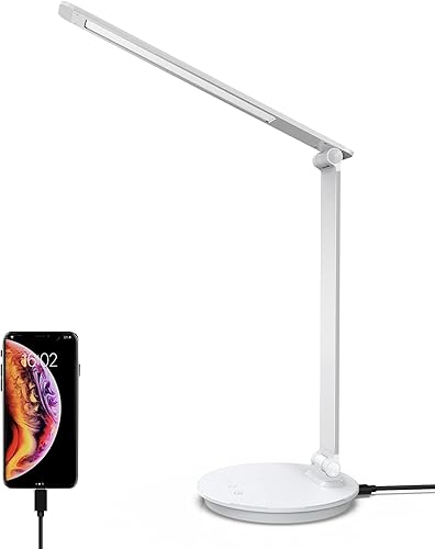 Orlian Lámpara LED de escritorio lámpara de mesa con control táctil carga USB lámpara de escritorio para cuidar los ojos de aluminio múltiples
