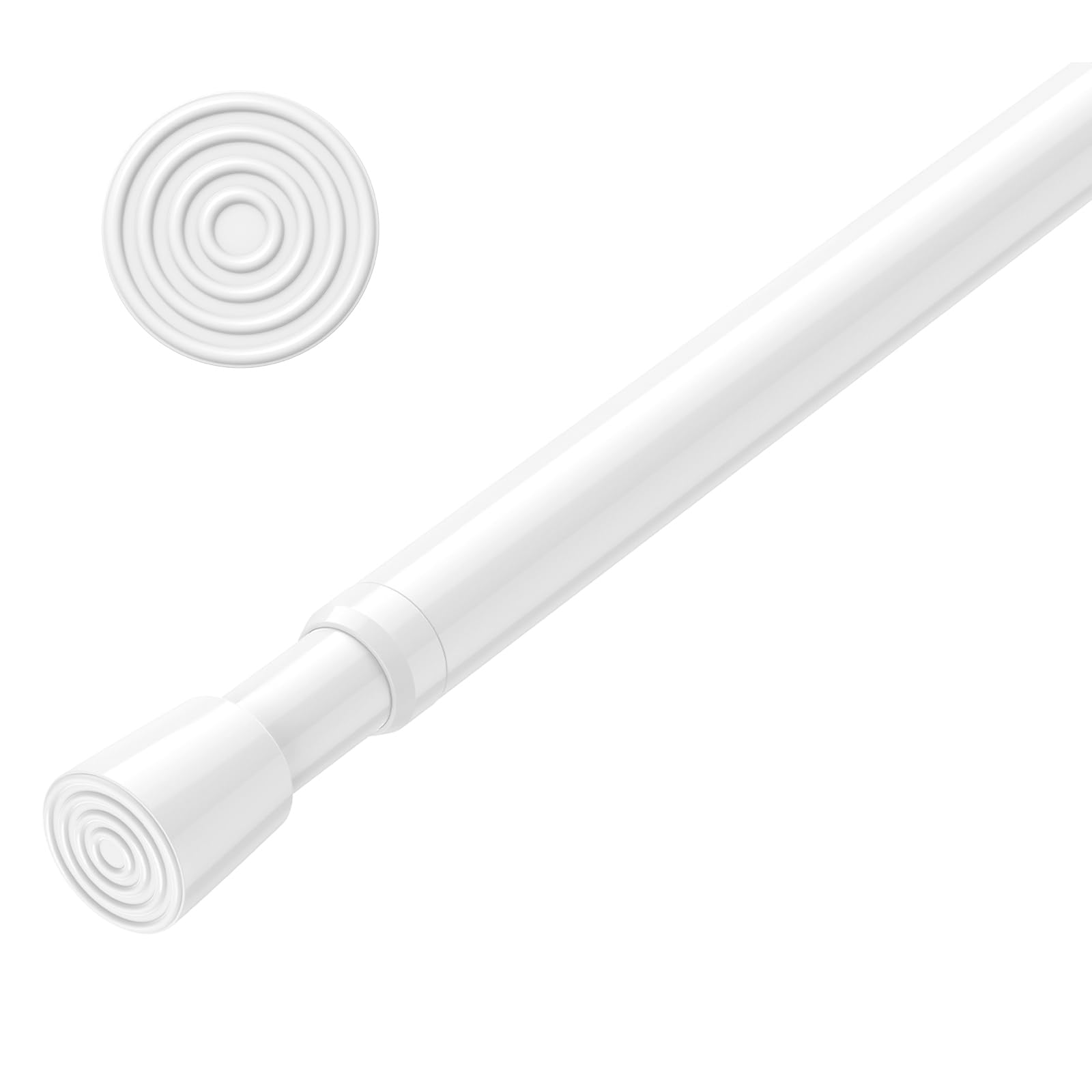 AIZESI vorhangstange ohne bohren 82 bis 150cm klemmstange für gardinen, 1 Stück vorhangstange klemmstange, Weiß teleskopstange spannstange gardinenstange zum klemmen für Fenster, Tür, Küche