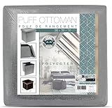 FORNOR 42002 - Puff Ottoman Polyester Grau 38 x 38 x 38 cm