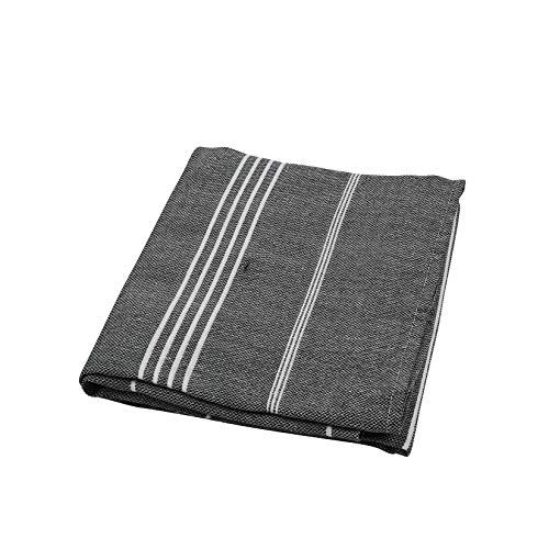 my Hamam, Pestemal, Hamamtuch Saunatuch, Sultan Style ohne Fransen, schwarz weiß, ca. 100x180 cm, saugfähig Cover