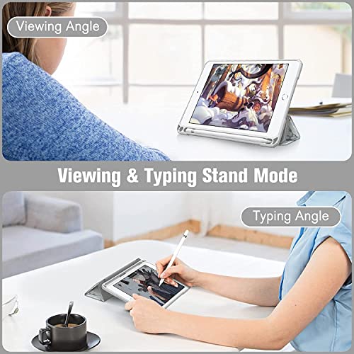 Image of SwooK Hybrid Case for 7.9 inch iPad Mini 5 /4 - Clear Back Shell Flip Cover (Cloudy)