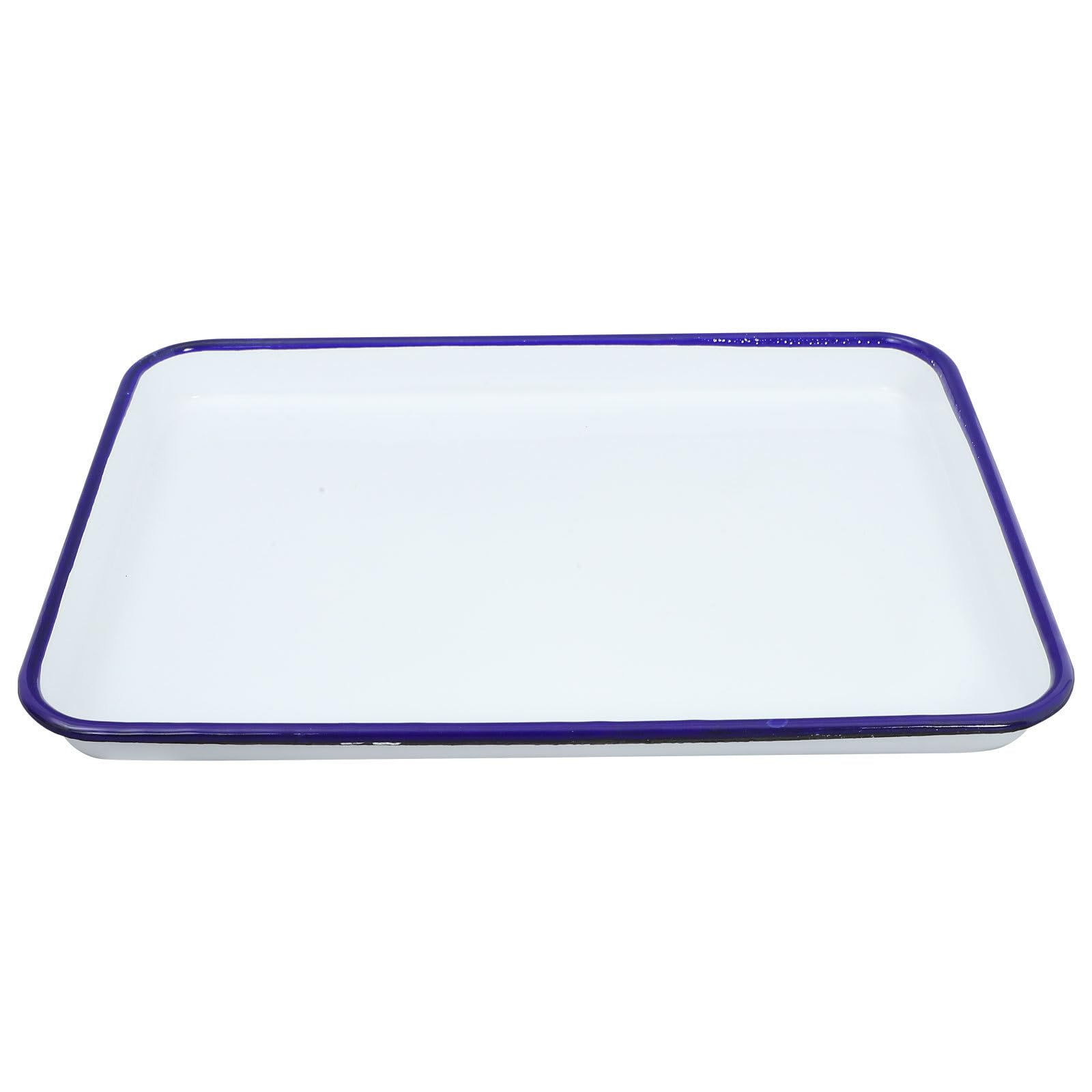 ULTECHNOVO Vassoio da Portata Rettangolare in Porcellana Smaltata Bianco 15.55X11.81X1.18 Pollici Vassoio per Antipasti Pane E Snack Cucina Laboratorio