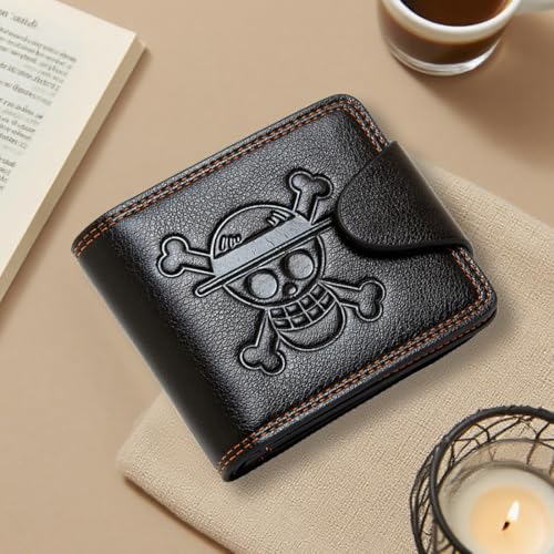YJacuing OP Wallet - Skull Pirates Jolly Roger Anime Stylish Bifold Wallet for Men (Faux Leather)4