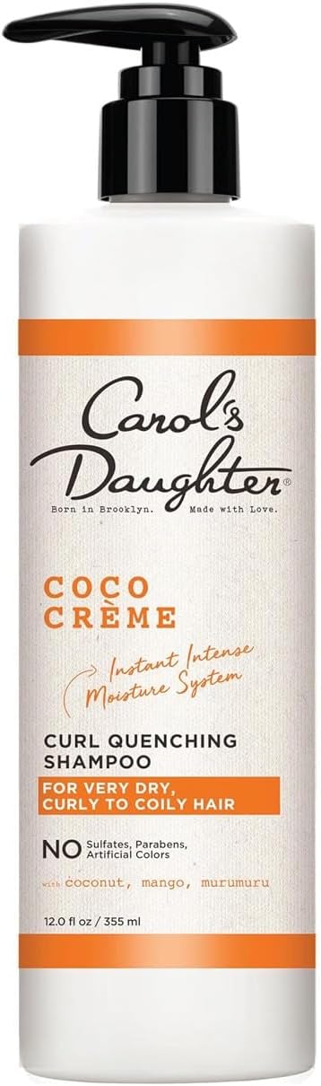 Carol's Daughter Coco Creme Curl Quenching Shampoo with Coconut Oil and Mango Butter for Very Dry, Curly Hair, 12 fl oz