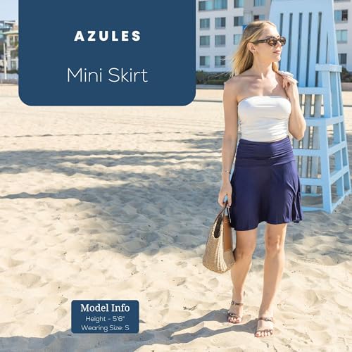 Azules Women's Basic Versatile Stretchy Flared Casual Mini Skirt, Flowy Skirt for Women2