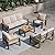 Aluminum Outdoor Patio Furniture Set, 7 Seats Outdoor Sectional with Coffee Table, Patio Conversation Sets with Upgraded Armrests and Cushions for Backyard, Garden and Poolside