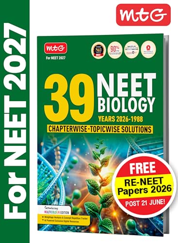 MTG NEET PYQ 39 Years Biology Book For 2026-2027 Exam | Chapterwi...