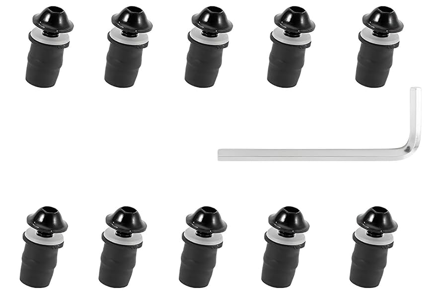 Kit 10 Boulons Pare-brise Moto Bleu M5x16mm - Écrous Caoutchouc & Clé Allen Inclus - Create Idea