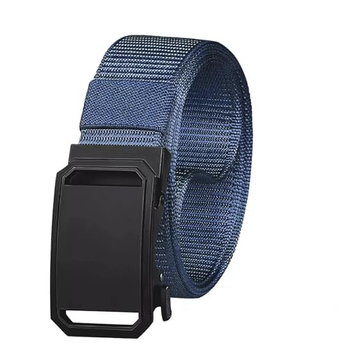Men’s Tactical Belt with Quick-Release Buckle – Adjustable Nylon Military-Style Waist Belt for Work, Outdoor, or Casual Use BLUE