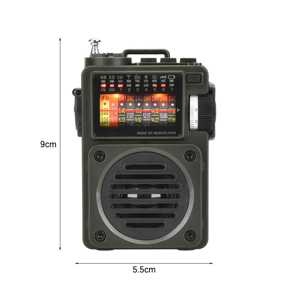 DollaTek HRD-700 Mini radio tascabile retrò Radio Bluetooth DAB/DAB+ AM FM a 10 bande Radio digitale retrò ricaricabile