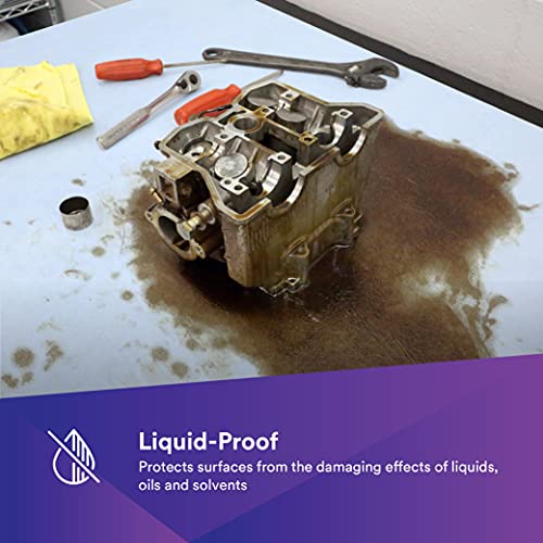 Image of 3M Self Stick Liquid Protection Fabric, 36880, 36 in x 300 ft, 1 Roll, Peel and Stick, Strong Temporary Adhesive, Repositionable Material, UV Resistant, Easy Removal, Blue