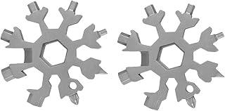 2pcs Multi-Function Snowflake Tool Card Thickened All-Steel Mini Screwdriver Home Daily Use Hardware Hand Tool Set (silver)