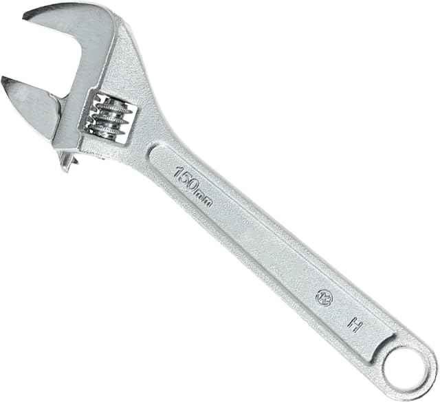 DRAAK Adjustable Wrench 6 Inch 150mm with Wide Caliber Opening Plumbing Spanner Heavy Duty Professional Quality Hand Tool