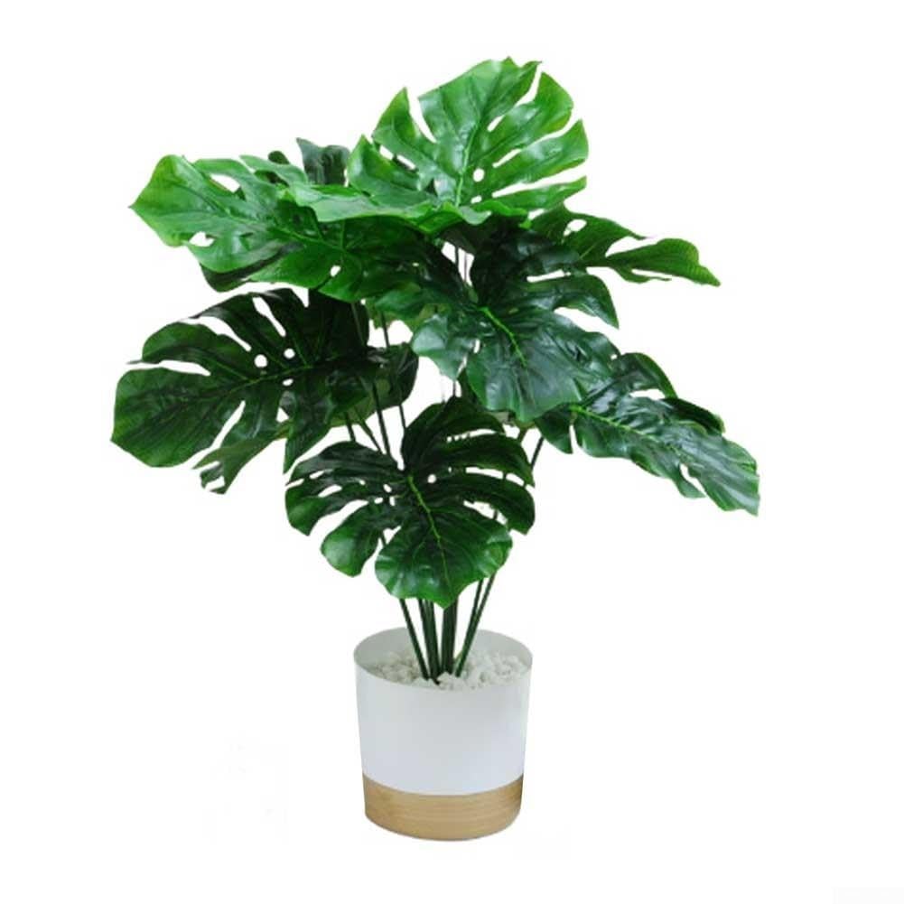 Plantes artificielles d'intérieur en pot blanc Lot de 2 de 45 cm