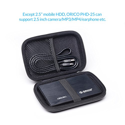 Image of ORICO EVA External Hard Drive Protection Bag for 2.5 inch Hard Drive Portable Dual Layer HDD Protector Case (Black)