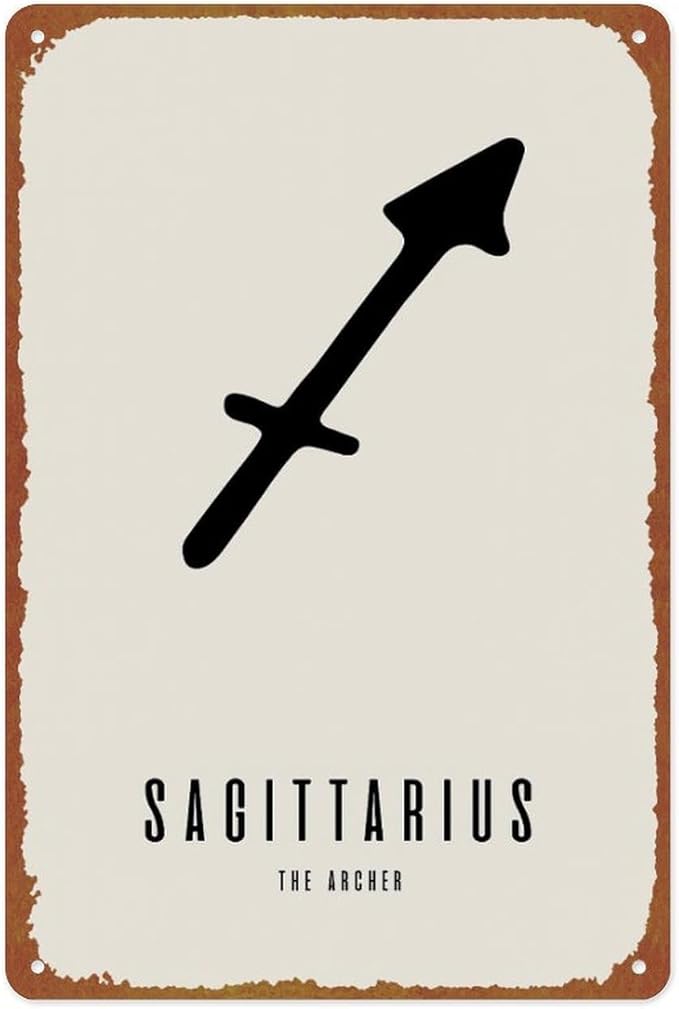 Sagittarius Wall Art Posters Aluminum Metal Sign 8x12 Inch For Living Room Bedroom Bathroom Decoration