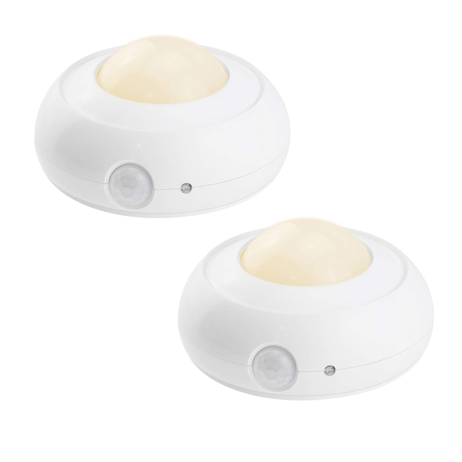 BIGMONAT Battery Powered Motion Sensor Light, Battery Operated Puck Lights, Wireless LED Night Lights, Stick on Wall Lights for Closet Shelf Cabinet Pantry Counter Stairs Steps