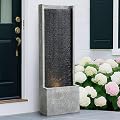50" Outdoor Fountains and Waterfalls LED - Patio Water Fountains for Outdoor Gardens Backyards Lawns Balconies Landscaping and Outdoor Living Spaces