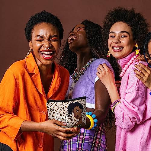 Talltalk 24 Pcs Black African Women Makeup Bag Toiletry Bag Canvas Makeup Bags Zipper Cosmetic Pouch Reusable Multi Purpose Organizer for Women Inspirational Gifts - Image 7