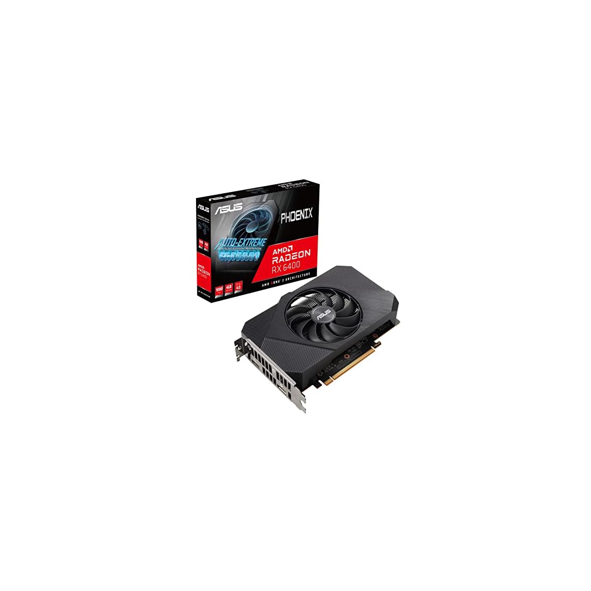 ASUS-Phoenix-AMD-Radeon-RX-6400-Scheda-Grafica-Gaming-AMD-RDNA-2-PCIe-40-4GB-GDDR6-HDMI-21-DisplayPort-14a-Ventole-Con-Design-Axial-Tech-e-Doppi-Cuscinetti-a-Sfera-Nero