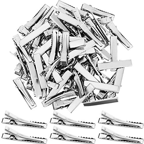 200 Pieces Alligator Hair Clips Metal Duck Bill Hair Clips Flat Top Single Prong Hairpins for Hair Styling DIY Accessories (0.8 Inch)