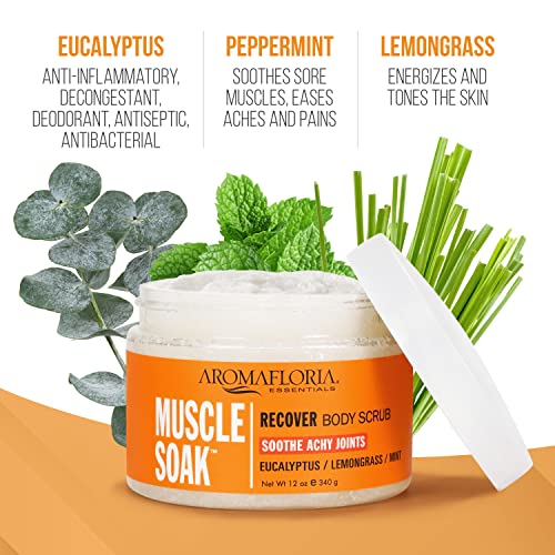 Aromafloria Muscle Soak Recover Body Scrub, Eucalyptus/Peppermint/Lemongrass -12 Oz… #TOP4