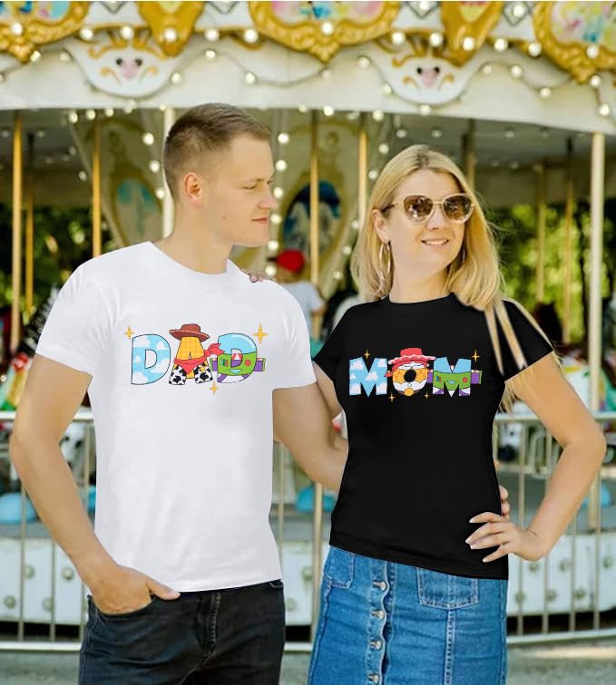 Toy Dad Shirt Toys Mom T-Shirts Funny Mama and Dada Shirts Matching Birthday Top Family Vacation Cartoon Tee2