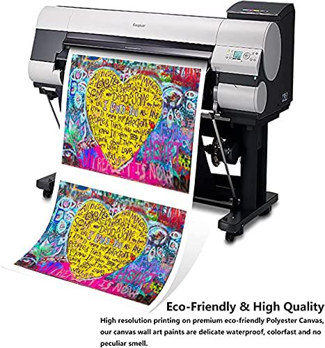 Large Size Banksy Street Decor Poster Canvas Graffiti Wall Art I Loved You Yellow Love Heart Wall Art Canvas Prints And Painting Home Wall Decor Office Framed Graffiti Art Easy To Hang -44" Wx28 H #TOP5