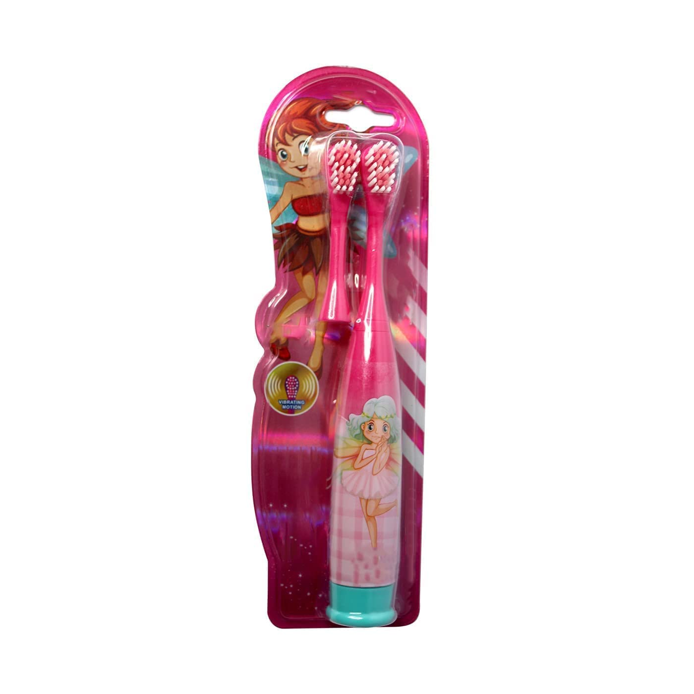 JAPSI Baby Cartoon Printed Extra Soft Electric Battery Powered Toothbrush |Non Toxic|Includes 1 Sensitive Brush Heads Electric Toothbrush : Age 3+ (Girls-Pink), 1 Piece-image-1