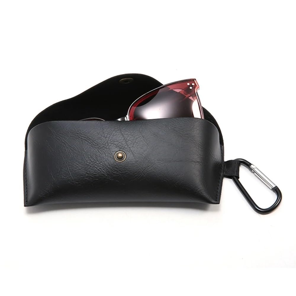Torba na okulary ze skóry PU na okulary przeciwsłoneczne damskie przenośne etui na okulary męskie pudełko na okulary do czytania z metalową klamrą etui na okulary, Jeden kolor, rozmiar