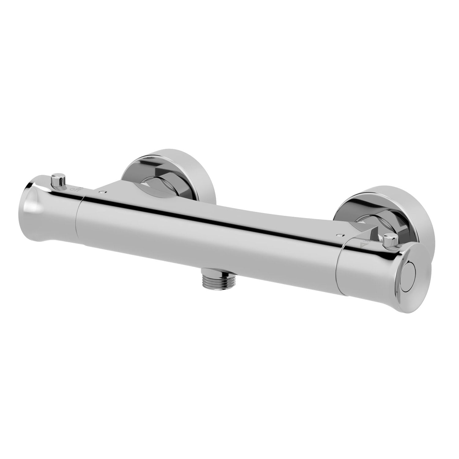 Architeckt® Thermostatic Bathroom Shower Mixer Round Bar Valve Exposed Single Outlet Wall Mounted Diverter Modern, Chrome
