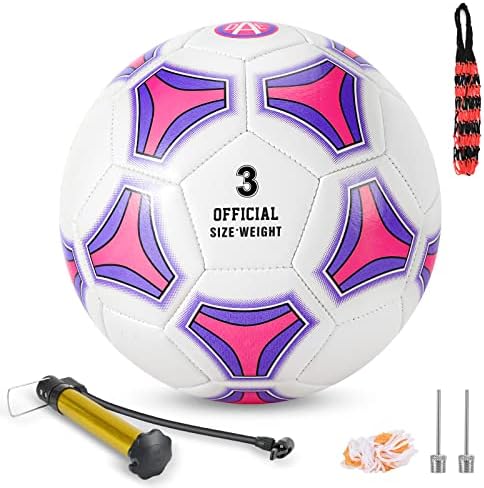 STEEFAN Soccer Ball Size 3/4/5 for Kids Outdoor Play,Color Change Soccer Stuff with Official Size Ball Needles and Air Pump,Gift Idea for Kid Teen Boy Girl Junior and Men Women,Indoor Outdoor Game Soccer Ball