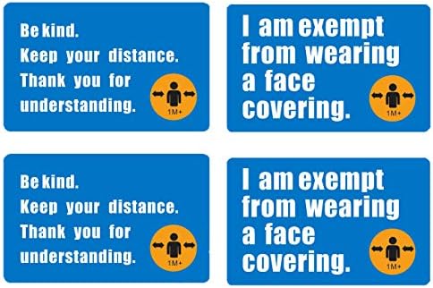 2 pcs Mask Exemption Card,Exemption from face Covering Badge Health ID Card Hard Solid Plastic Card Bus (2)