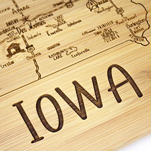 Image of Totally Bamboo A Slice of Life Iowa Engraved Map Cutting Board