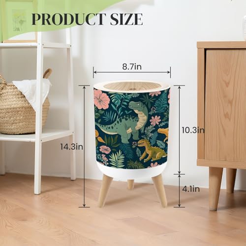 Caneca de basura redonda con tapa y patas 7L miniatura 3