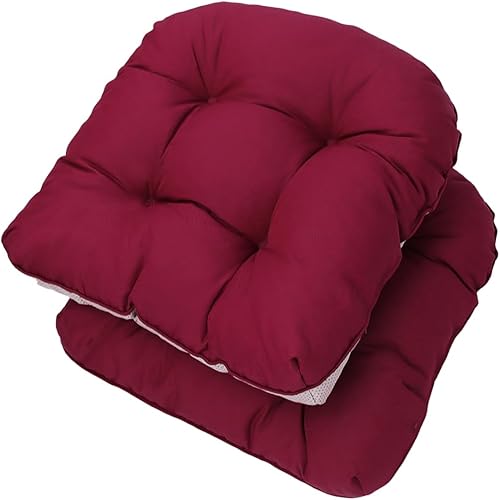 EAIMi Cojines para sillas de exterior, cojines de asiento impermeables para muebles de patio, juego de 2 cojines de espuma viscoelástica en forma de