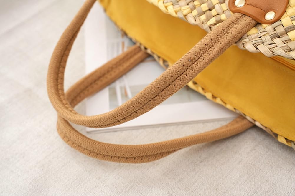 Amazon | 女性用ストロートートバッグ 手織り ショルダーバッグ ラージ