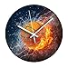 HHKLSF Reloj De Registro De Vinilo De Baloncesto Mecanismo Silencioso Reloj De Pared Shabby Chic De 12 `` para Sala De Estar Relojes Decorativos De Fuego Decoración para El Hogar