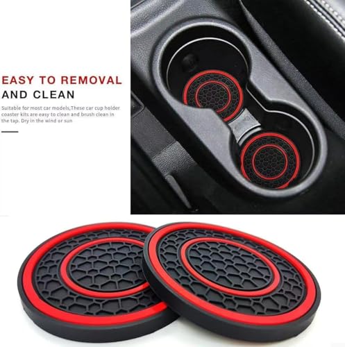 4 Pcs Portavasos para Ford Escape 2020-2025 Rojo miniatura 7