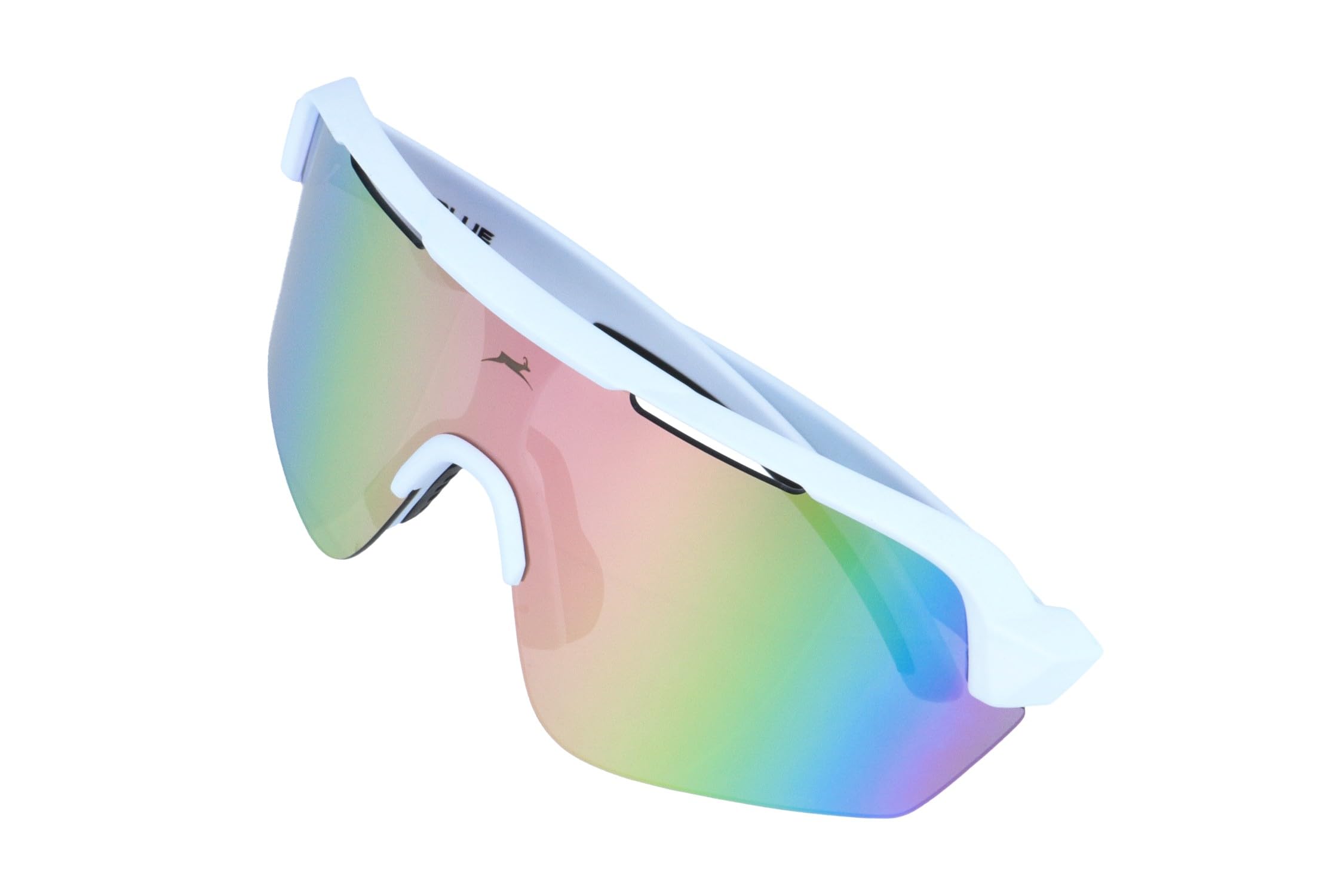 Gamswild WS7138 - Occhiali da sole modello monolastro, per ciclismo, unisex, unisex, colore bianco, rosa, bacca, blu, nero, blu ghiaccio, verde menta, verde oliva