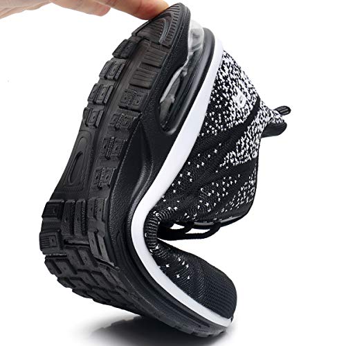 GANNOU Men\'s Air Athletic Running Shoes Fashion Sport Gym Jogging Tennis Fitness Sneaker (Black US 9 B(M)
