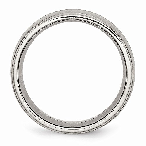 Solid Titanium Grooved Ridged Edge 10mm Men's Matte Brushed Finish and Wedding Band Ring2